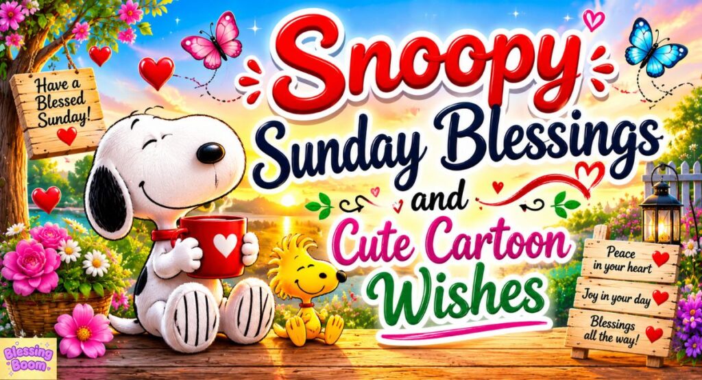 Snoopy Sunday Blessings and Cute Cartoon Wishes