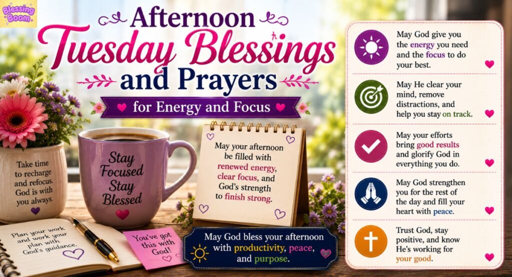 Afternoon Tuesday Blessings and Prayers for Energy and Focus
