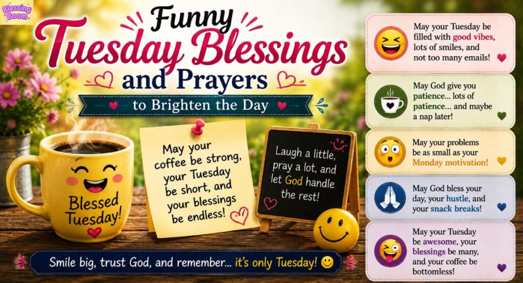 Funny Tuesday Blessings and Prayers to Brighten the Day