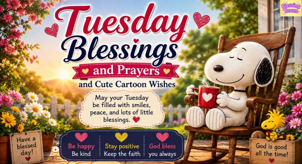 Snoopy Tuesday Blessings and Prayers and Cute Cartoon Wishes