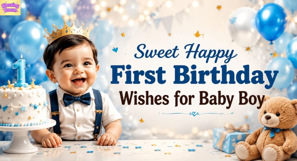 Sweet Happy First Birthday Wishes for Baby Boy